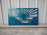 Metal Wall Art Beach Scene
