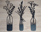 Flower Vase Metal Wall Art - Single Piece