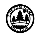 Custom Family Name or Address Metal Sign - Nature Scene Trees