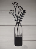 Flower Vase Metal Wall Art - Single Piece