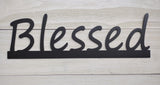 Blessed Metal Word Sign - 17.25" x 5.5"