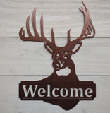 Buck - Welcome - Metal Wall Sign - Home and Cabin Decor