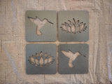 INTREPID DYNAMICS AND DESIGN Steel Coasters, Set of 4, Square Shaped, Variety Of Designs