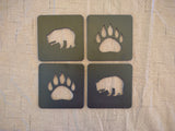 INTREPID DYNAMICS AND DESIGN Steel Coasters, Set of 4, Square Shaped, Variety Of Designs