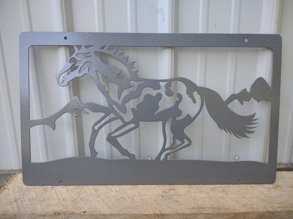 Running Horse Metal Wall Art