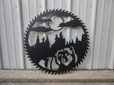 Large Circular Saw Bear Wall Art