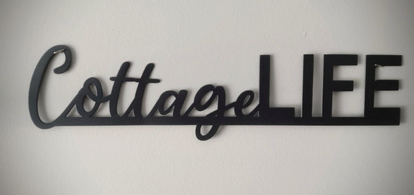 Metal Word Art for Wall - Cottage Life