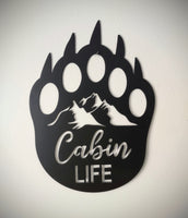 Bear Paw Metal Outdoors Wall Art - Rustic Style - Cabin Decor