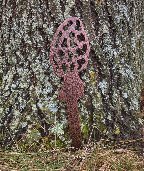 Metal Morel Mushroom Garden Art