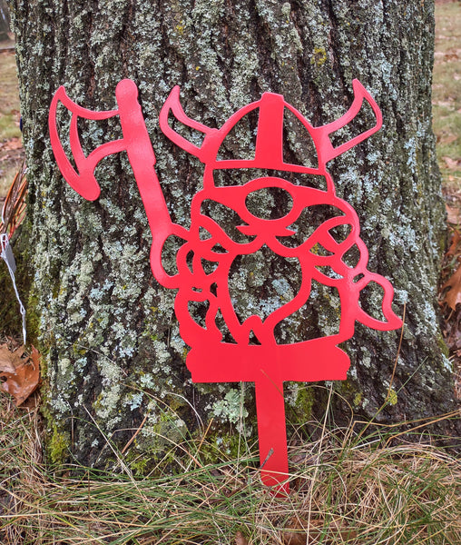 Viking Garden Gnome with Axe - Metal Garden Art