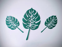 Botanical Metal Wall Art - Set of 3 Monstera Leaves