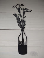 Metal Flower Vase Wall Art - Single Piece