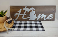 Michigan Home Sign - Metal Art - 31" x 11"