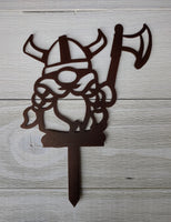 Viking Garden Gnome with Axe - Metal Garden Art