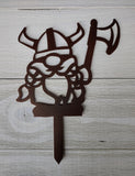 Viking Garden Gnome with Axe - Metal Garden Art