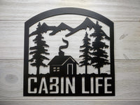 Cabin Life Scene Metal Art