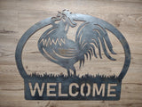 Welcome Sign - Metal Art - Rooster