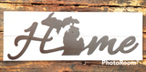 Michigan Home Sign - Metal Art - 31" x 11"