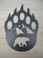 Bear Paw Metal Sign
